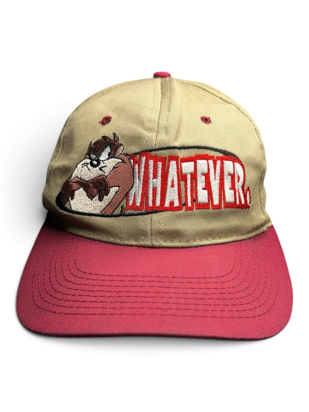 Vintage 1998 Taz Whatever Looney Tunes Snapback Hat Warner Bros Cap